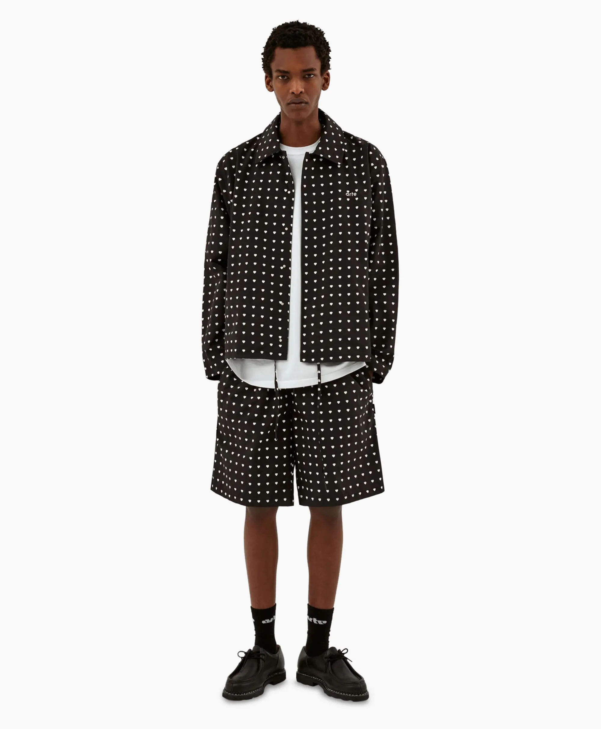 Arte Antwerp Korte Broek Heat Print Zwart*Heren Broeken