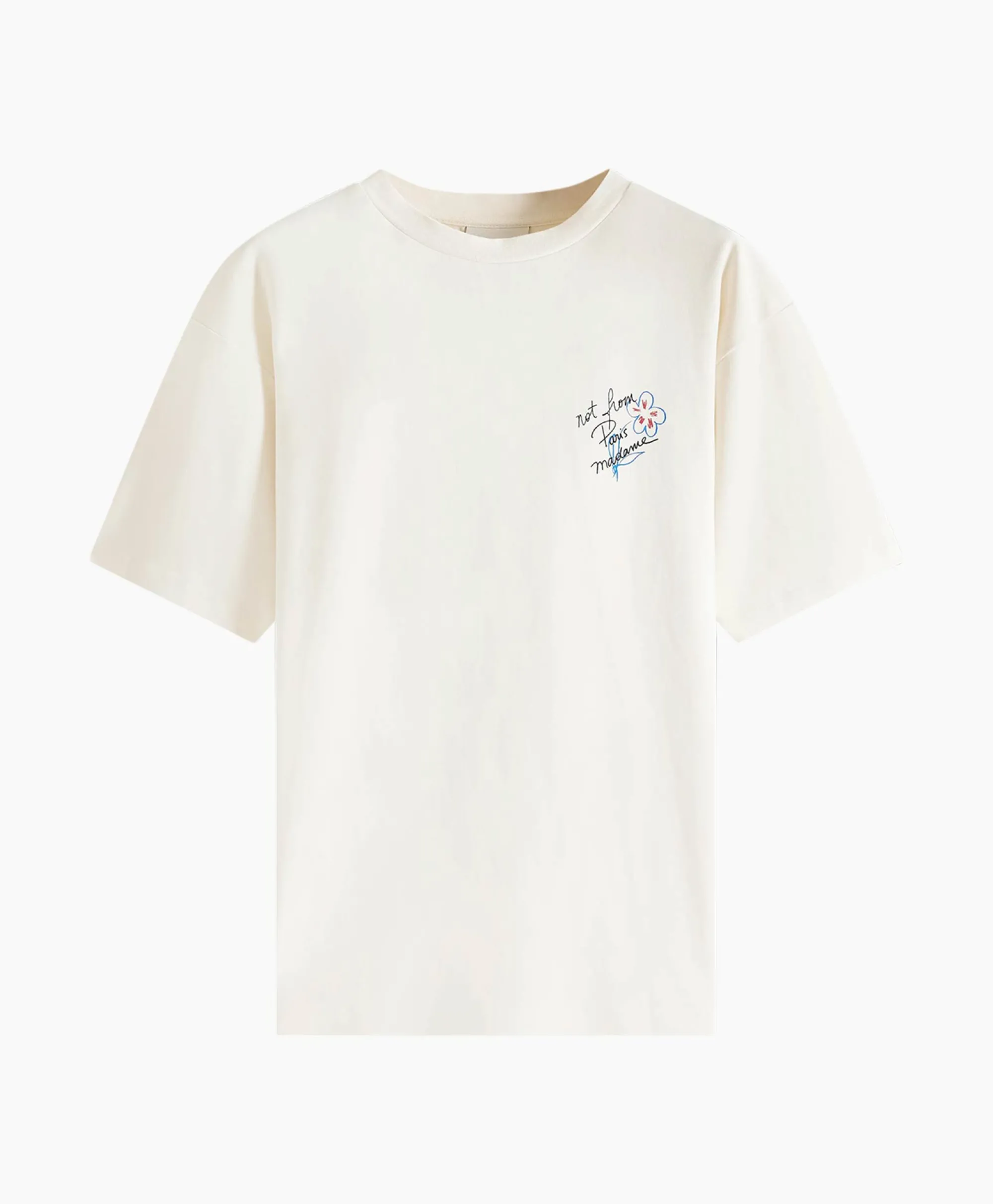 Drole De Monsieur Le T-Shirt Slogan Esquisse Ecru*Heren T-Shirts