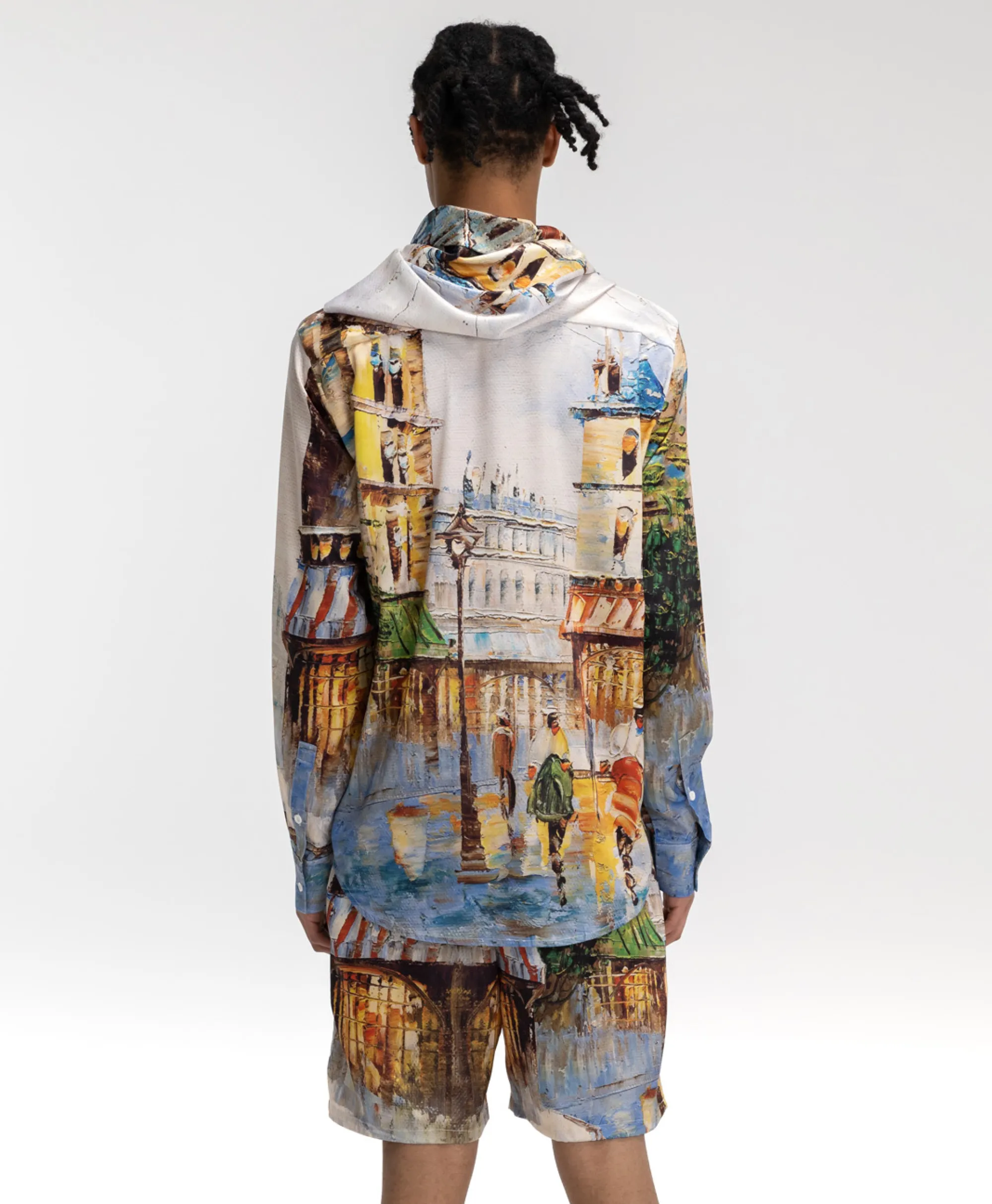 Flâneur Flaneur Korte Broek Short Somewhere In Europe Wit Dessin*Heren Broeken