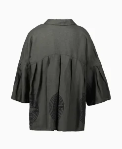 Greek Archaic Kori Top Labyrinth Pleates Buttons Khaki*Dames T-Shirts & Tops