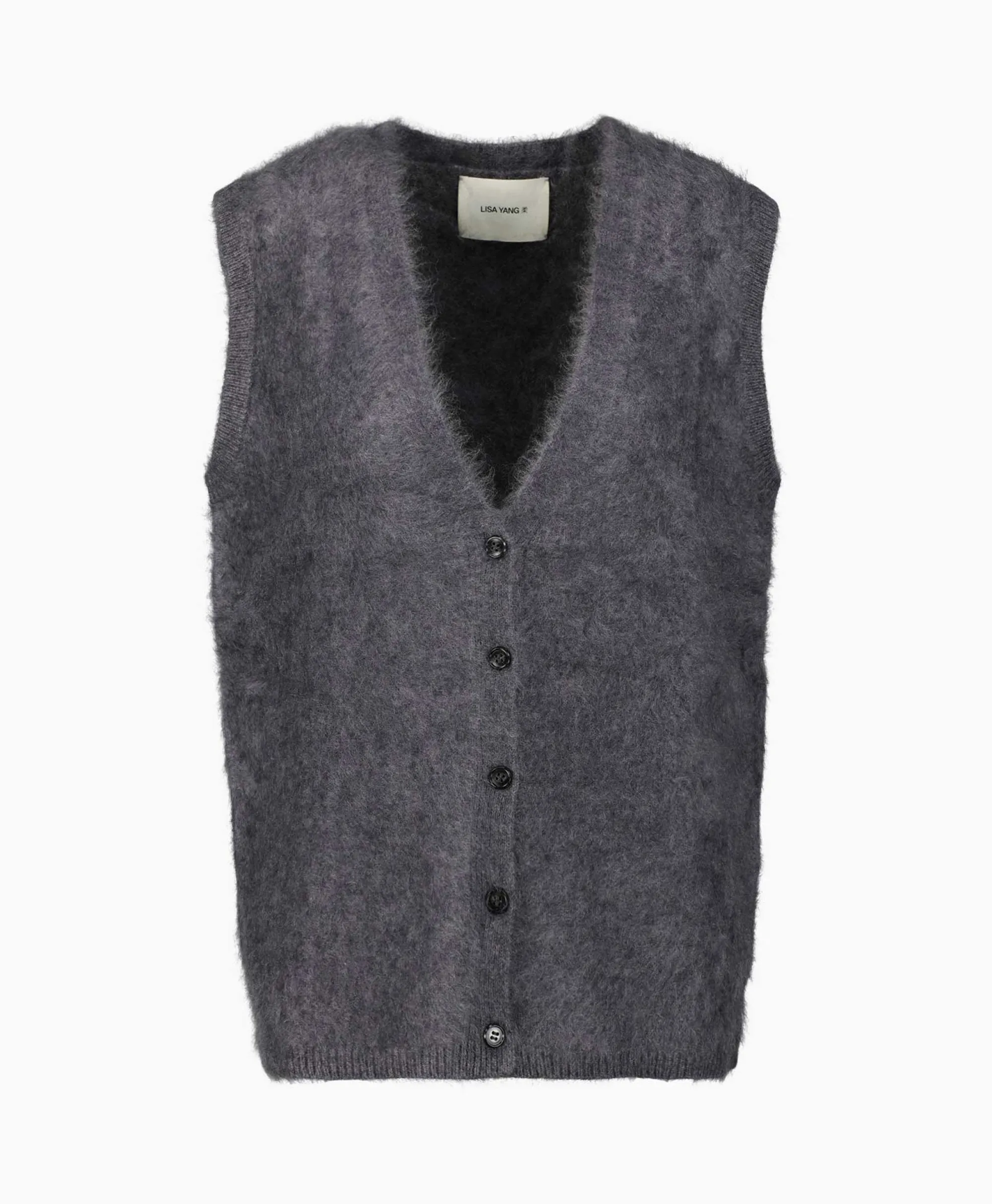 Lisa Yang Pullover Astrid Donkergrijs*Dames Truien