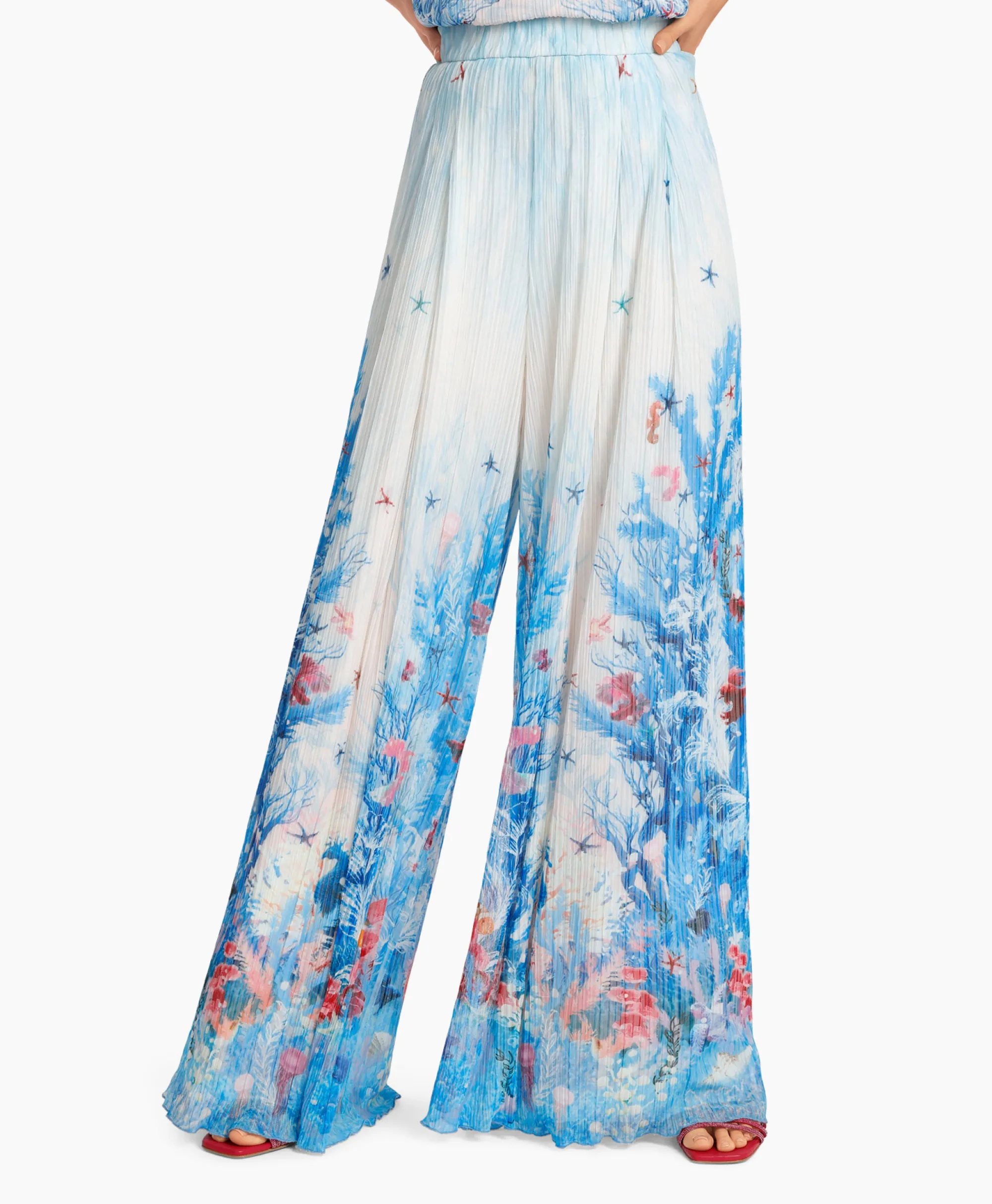 Marccain Collectie Broek Wc 81.58 J83 Aqua*Dames Broeken