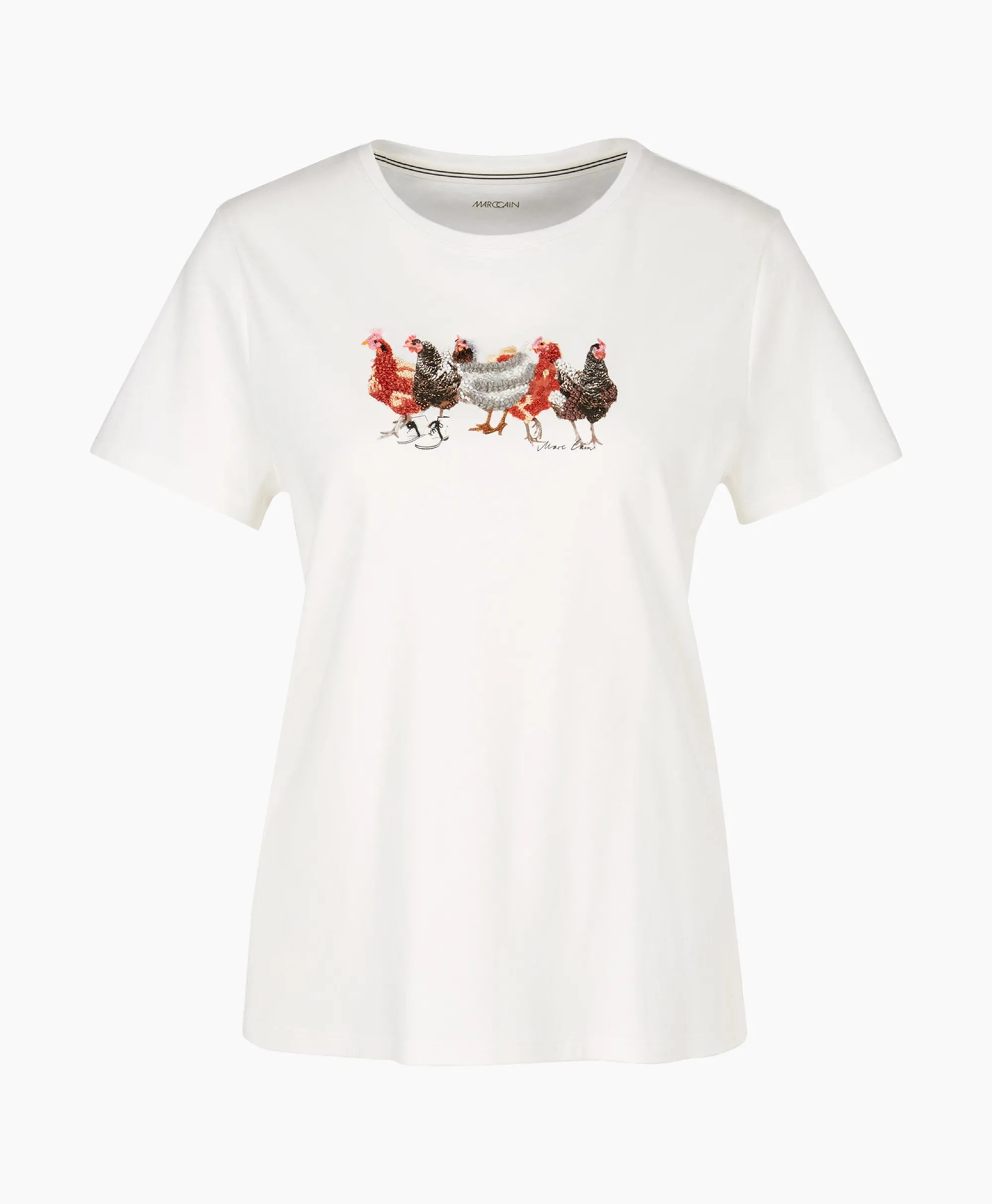 Marccain Collectie T-Shirt Vc 48.32 J66 Off White*Dames T-Shirts & Tops