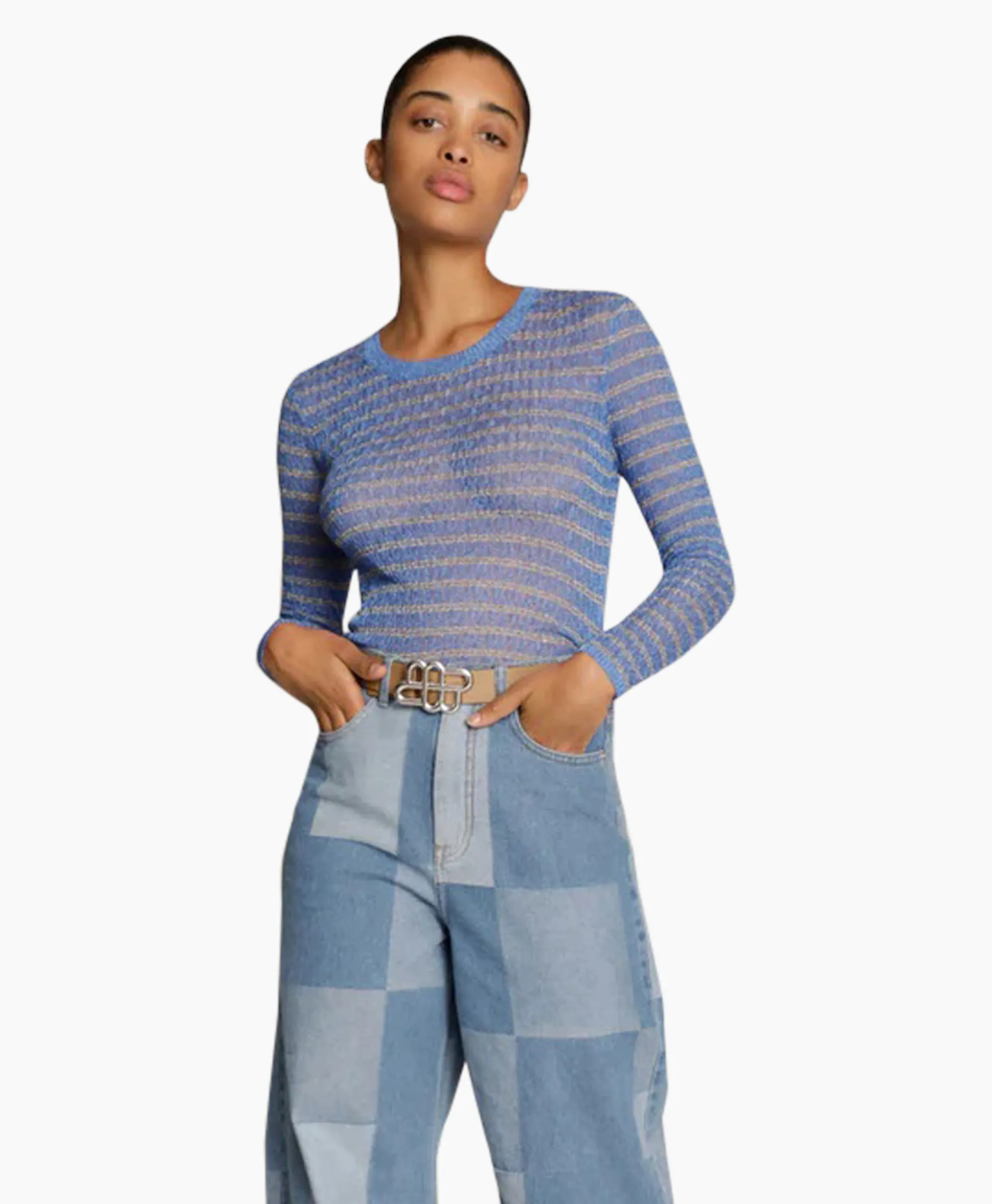 Munthe Top Misletoe Blauw*Dames T-Shirts & Tops