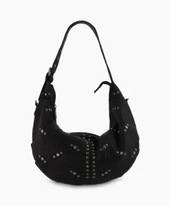 Nunoo Bags Crossbody Tas Dagmar Rivet Washed Black Zwart*Dames Tassen