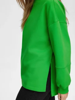 Selected Femme Pullover Yrsa Ls Crew Neck Sweat Groen*Dames Truien