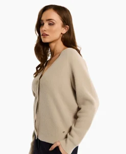 Studio Anneloes Vest Olivian Soft Cardigan Zand*Dames Vesten