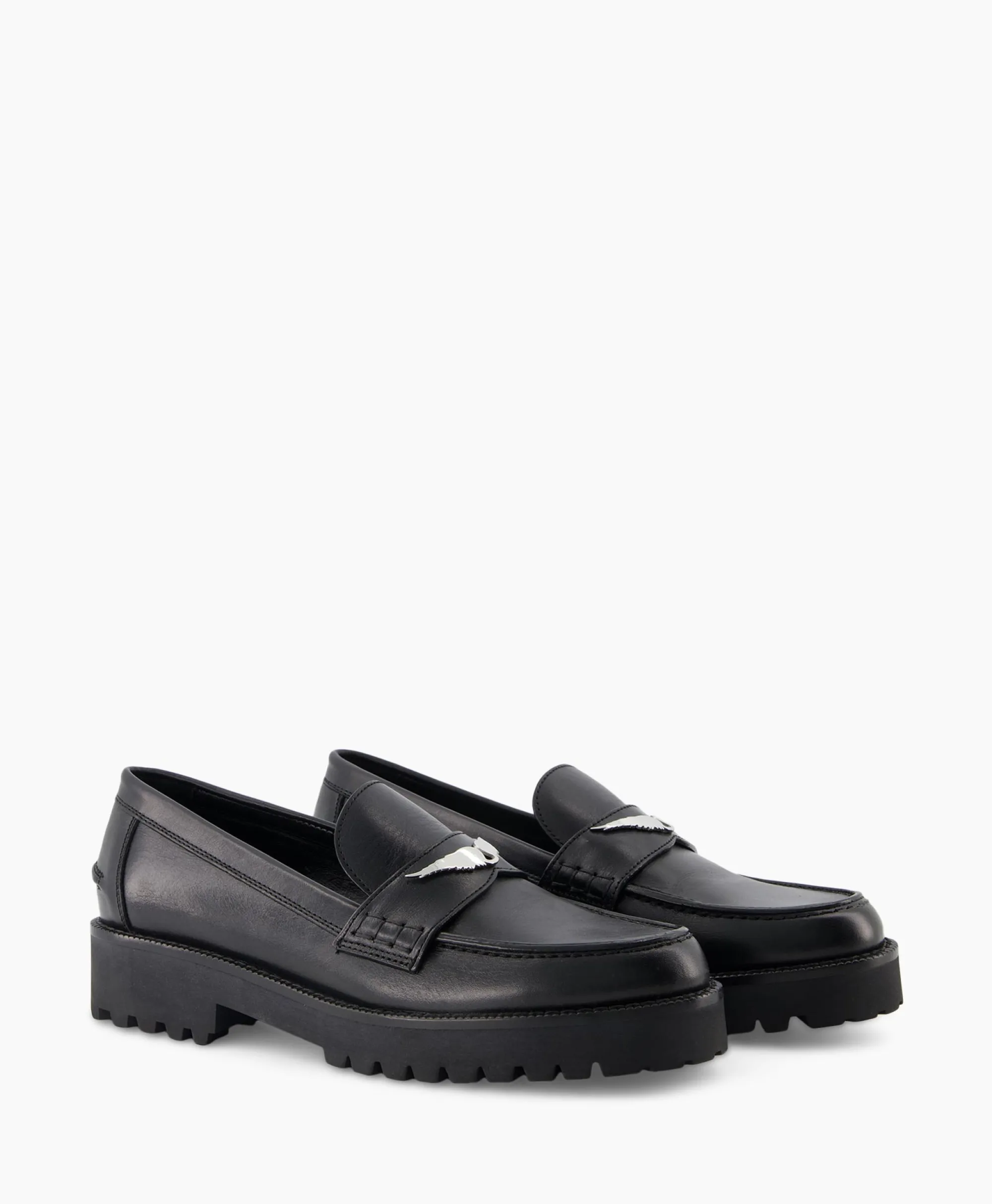 Zadig & Voltaire Zadig & Voltaire Loafer Joecassin Semy Shiny Calfskin Zwart*Dames Instappers