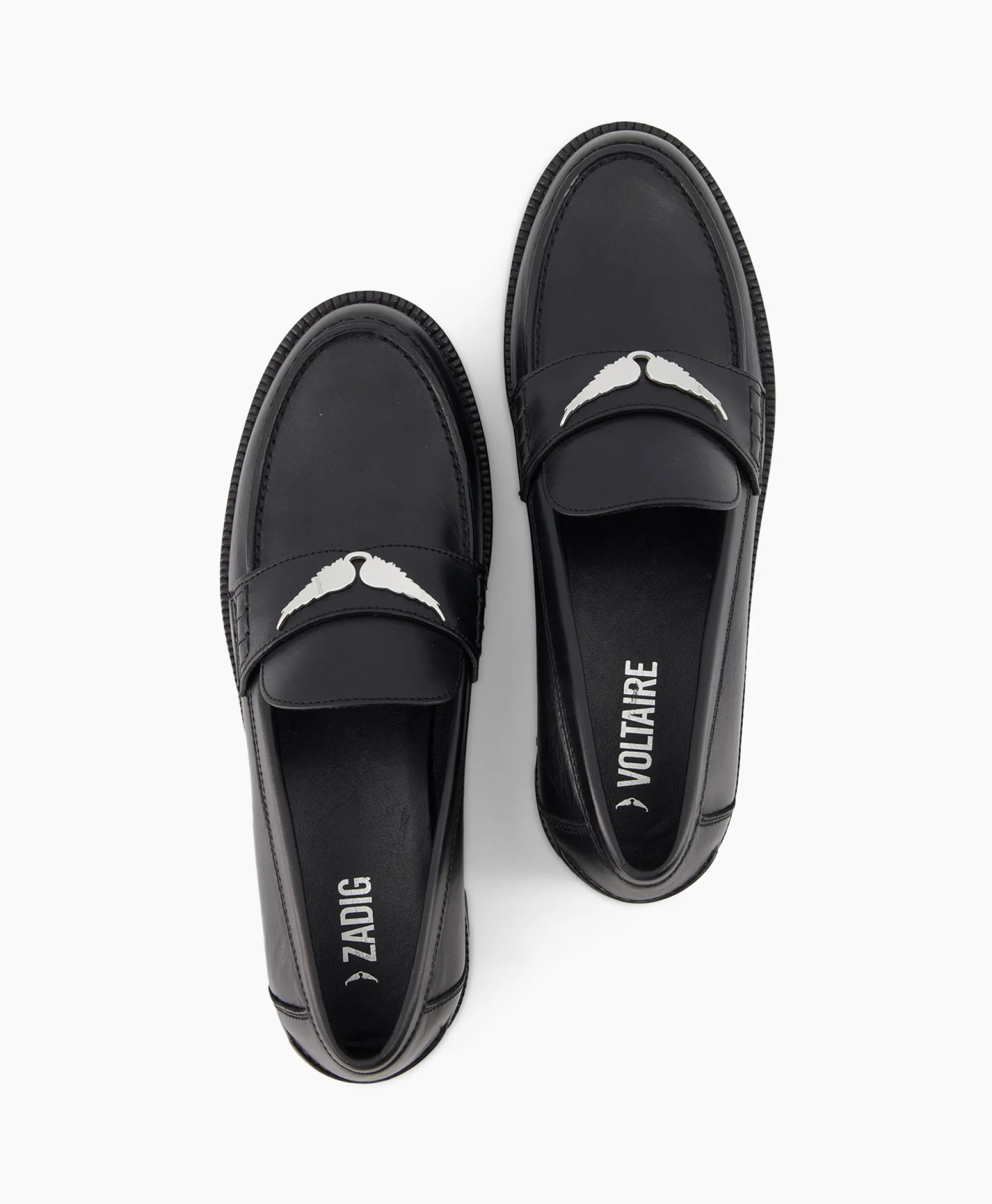 Zadig & Voltaire Zadig & Voltaire Loafer Joecassin Semy Shiny Calfskin Zwart*Dames Instappers