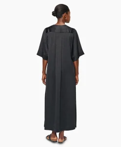 Zenggi Maxi Jurk Satin T-Shirt Zwart*Dames Jurken